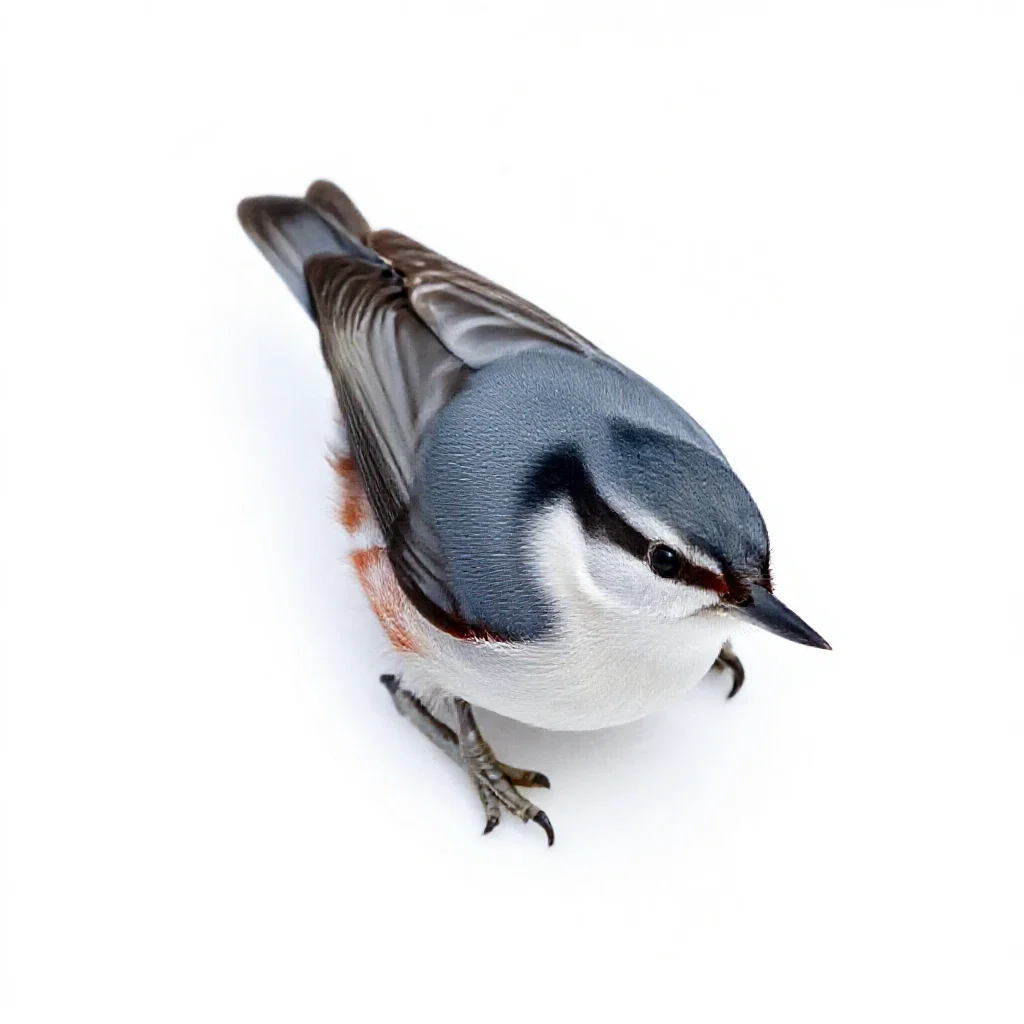 White-breasted nuthatch isolated on a white background