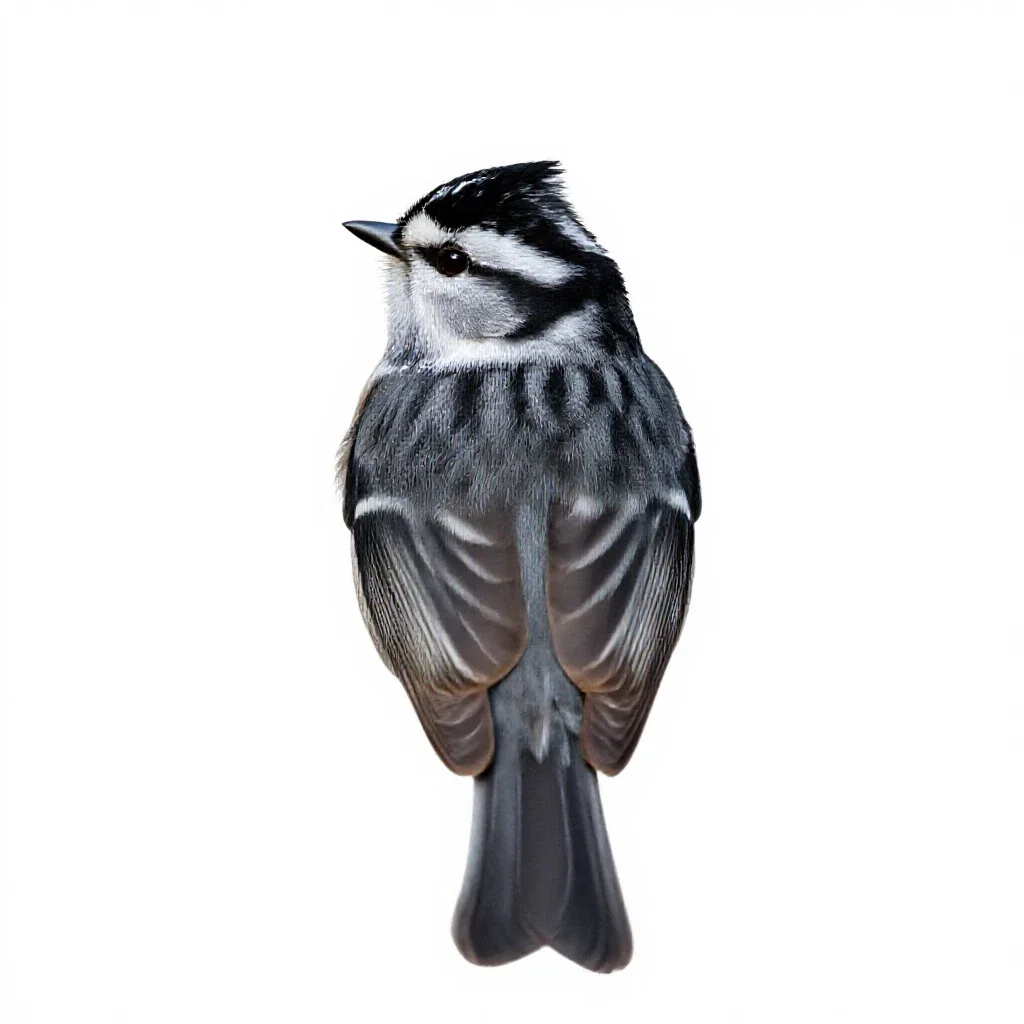 White-crowned sparrow isolated on a white background