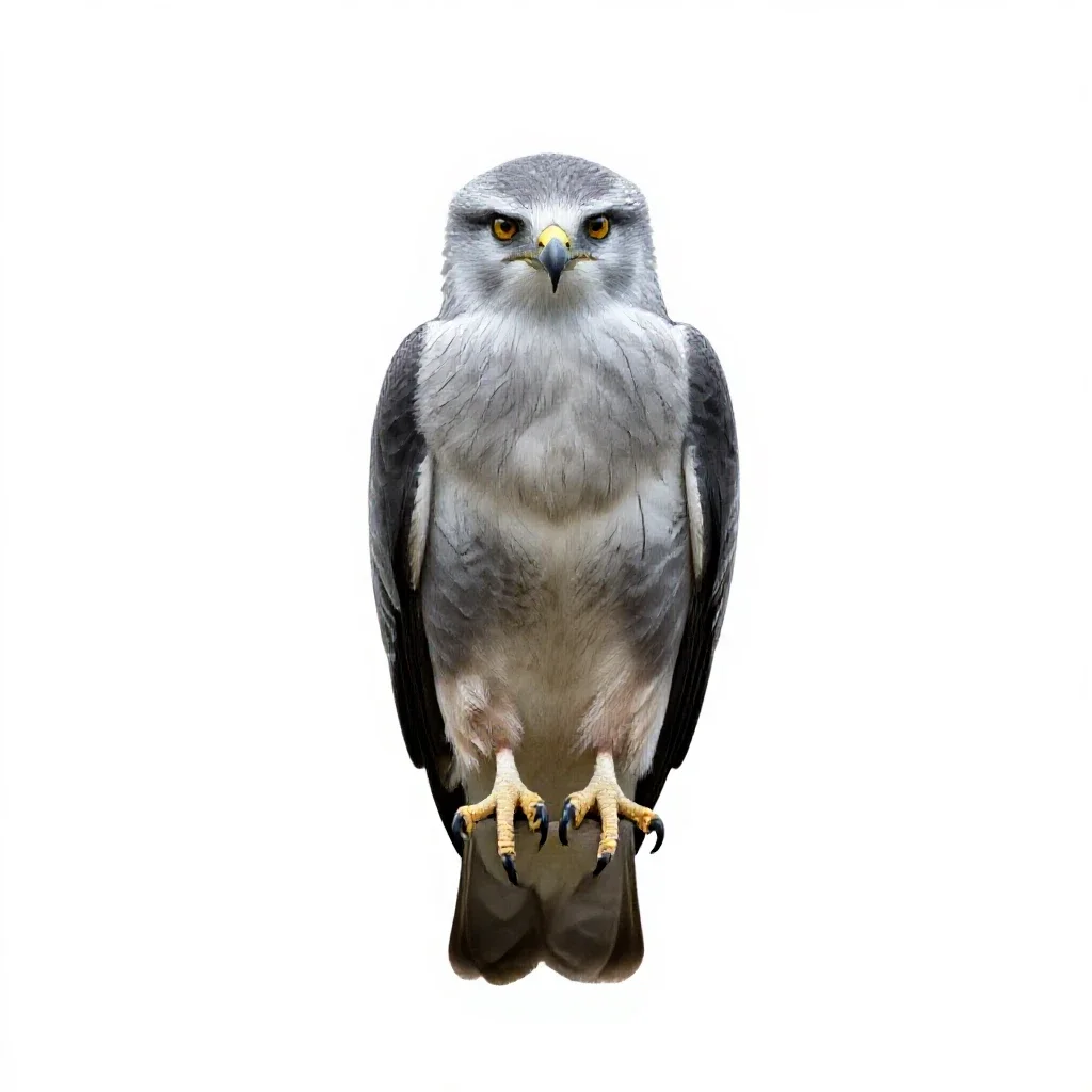 White-tailed kite isolated on a white background