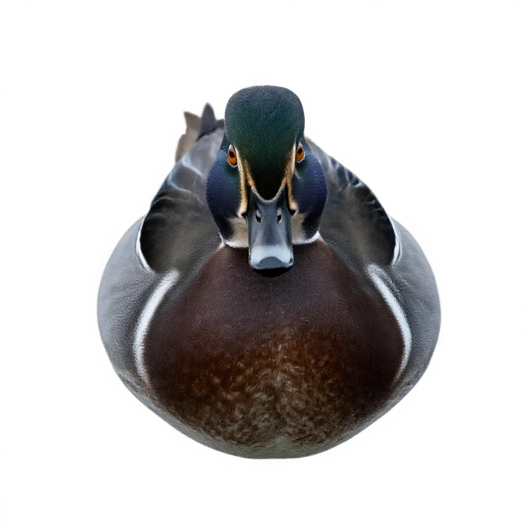 Wood drake isolated on a white background