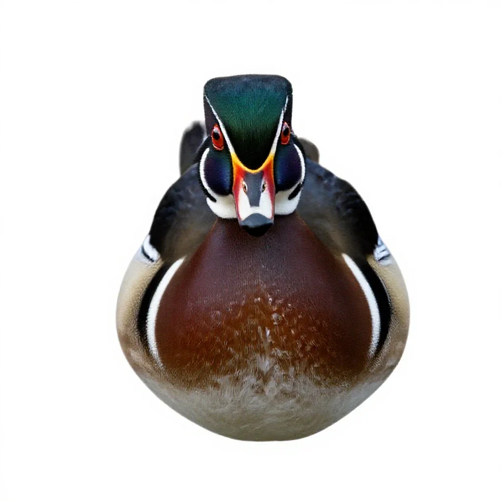 Wood duck isolated on a white background