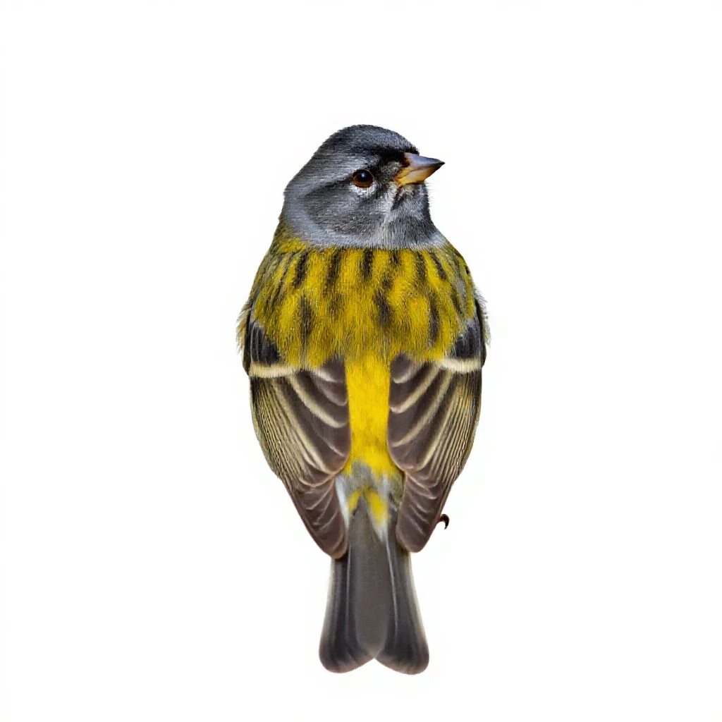 Yellow-breasted bunting isolated on a white background