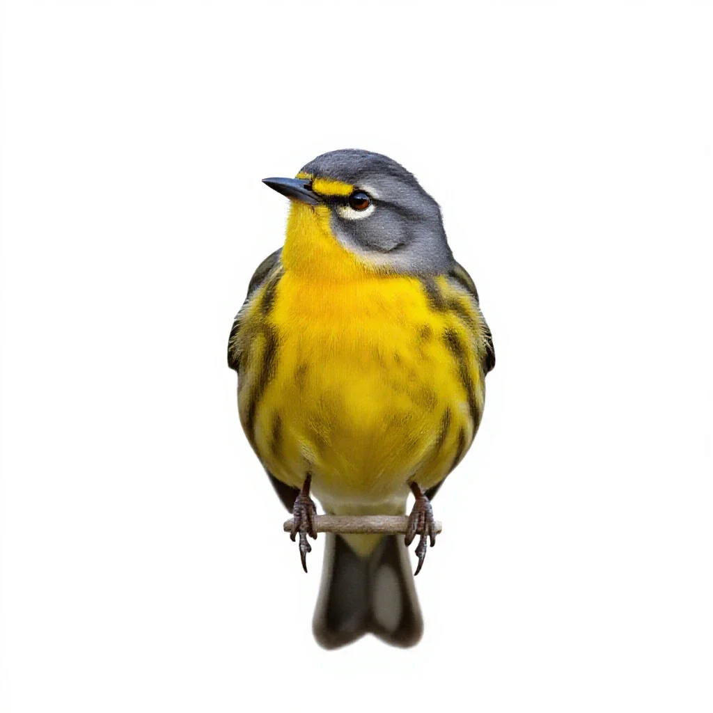 Yellow warbler isolated on a white background