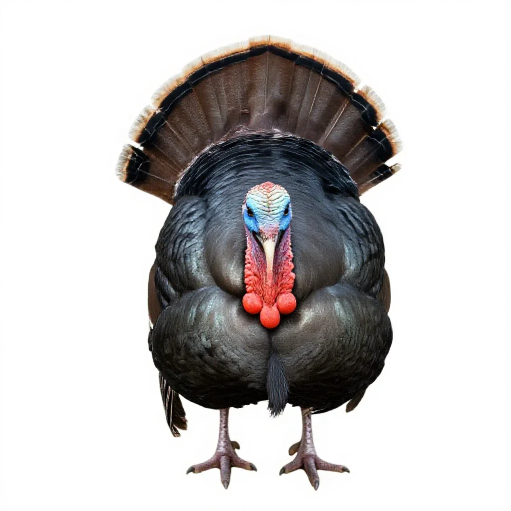Ocellated turkey isolated on a white background