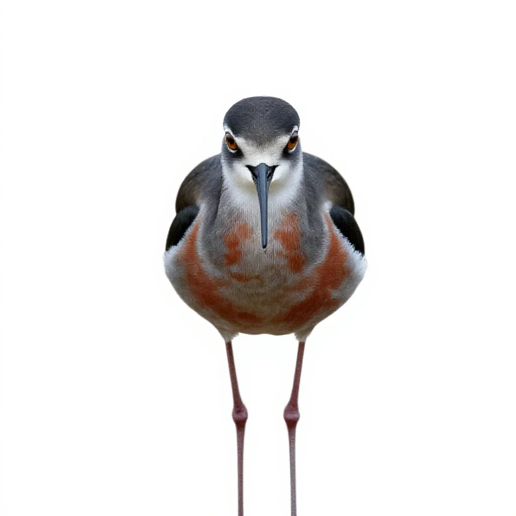 Banded stilt isolated on a white background
