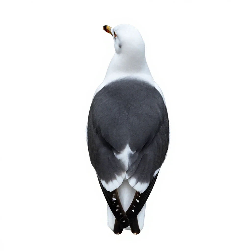 Black-backed gull isolated on a white background