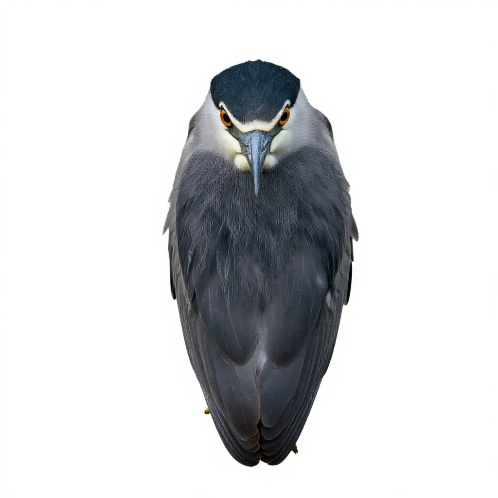 Black-crowned night heron isolated on a white background