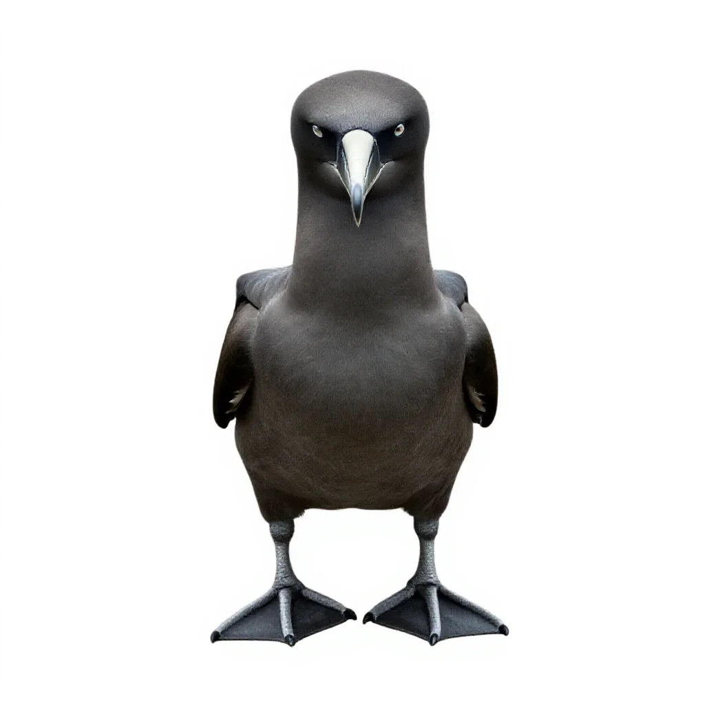 Black-footed albatross isolated on a white background