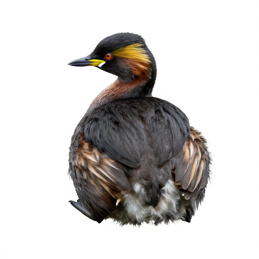 Black-necked grebe isolated on a white background