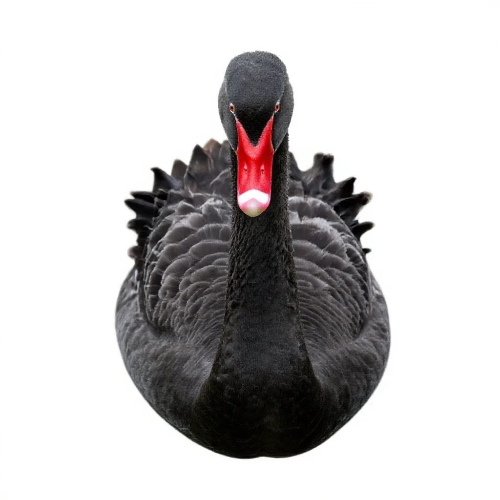 Black swan isolated on a white background