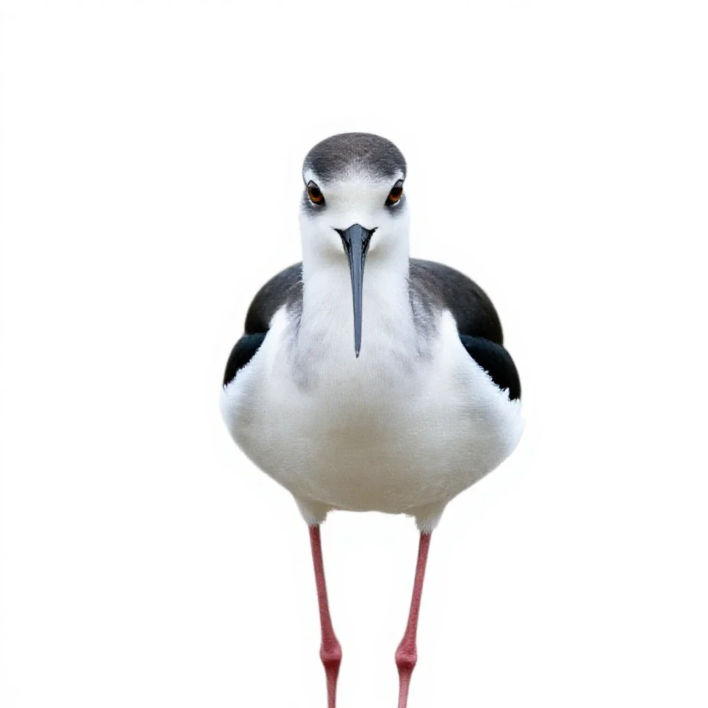 Black-winged stilt isolated on a white background