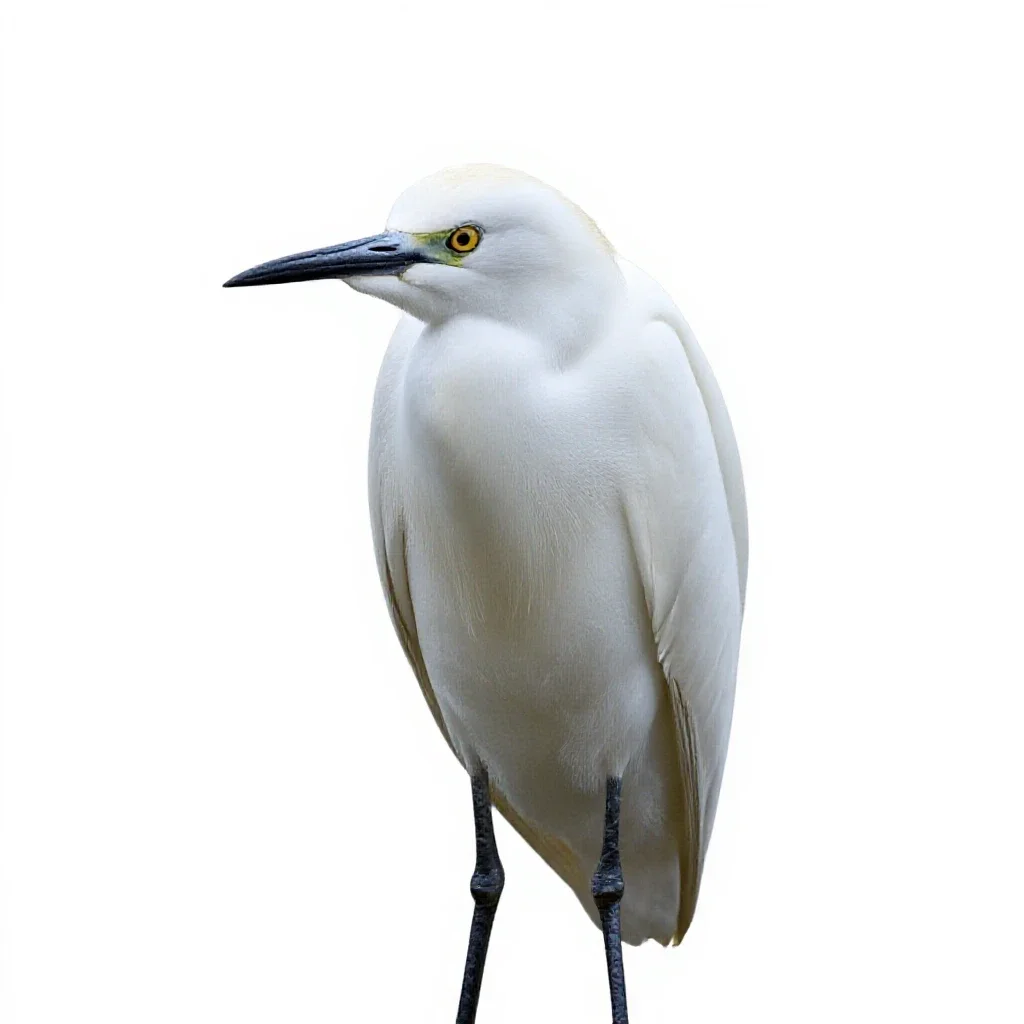 Cattle egret isolated on a white background