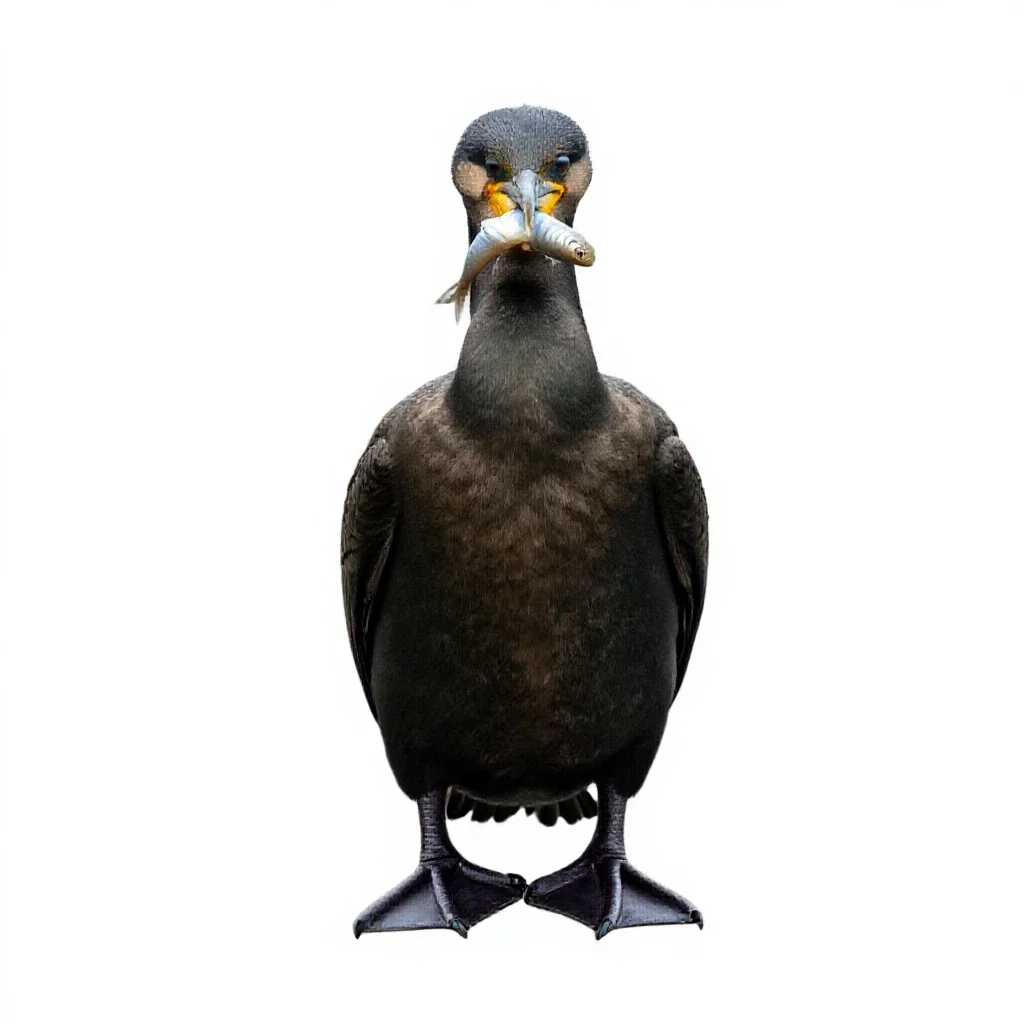 Cormorant isolated on a white background