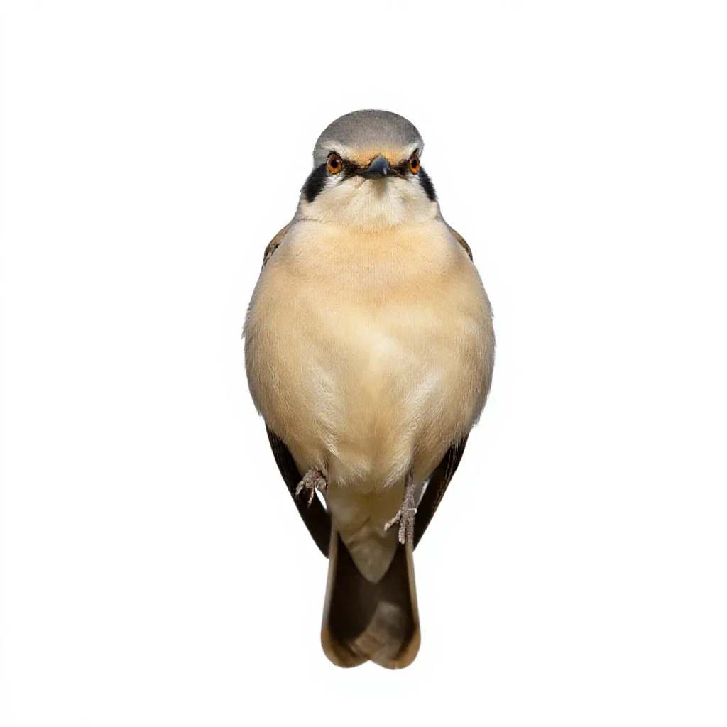 Cream-colored courser isolated on a white background