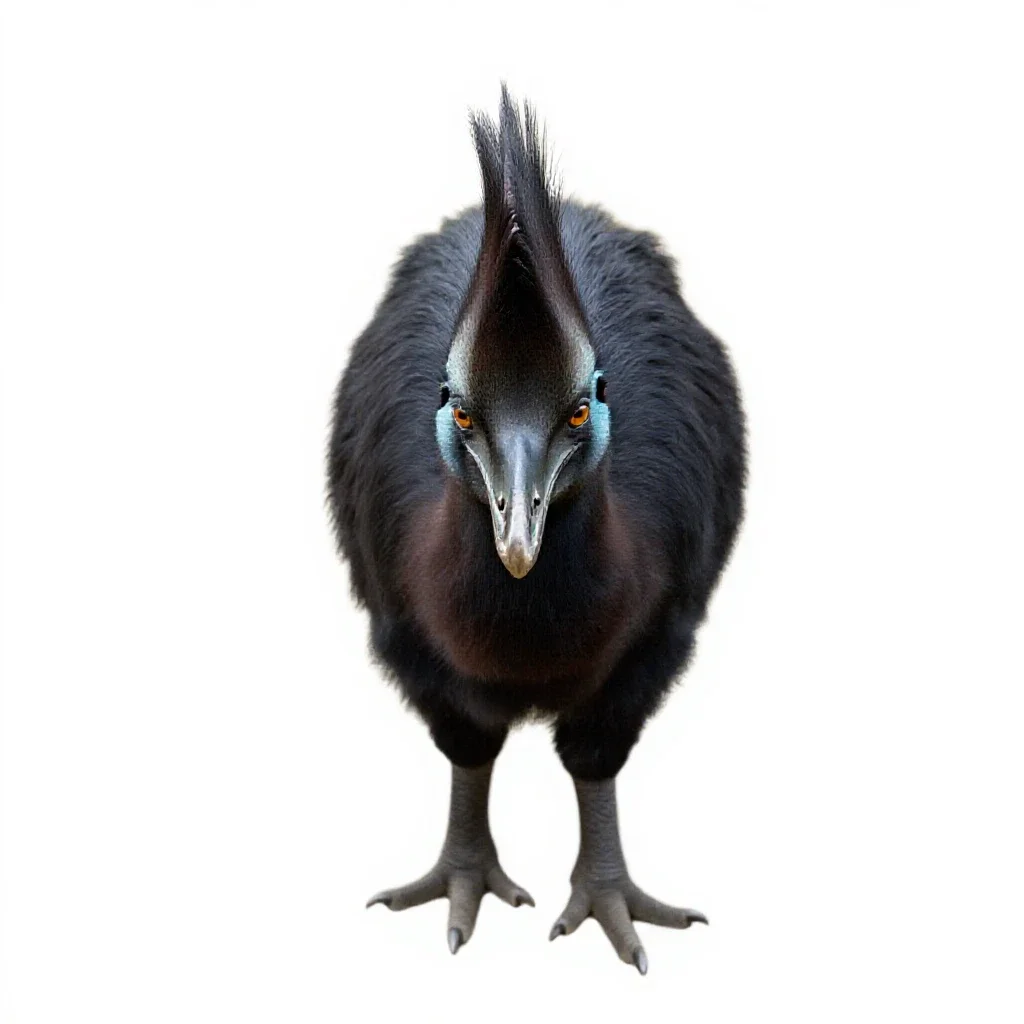 Crested cariama isolated on a white background
