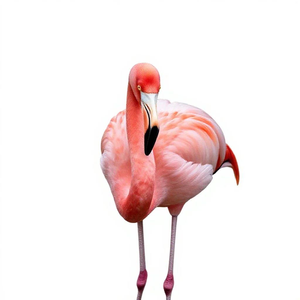 Flamingo isolated on a white background