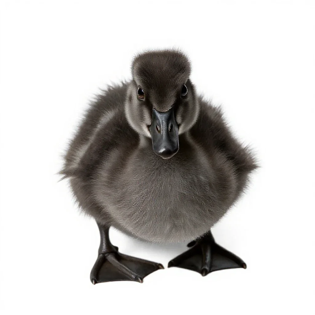 Gosling isolated on a white background