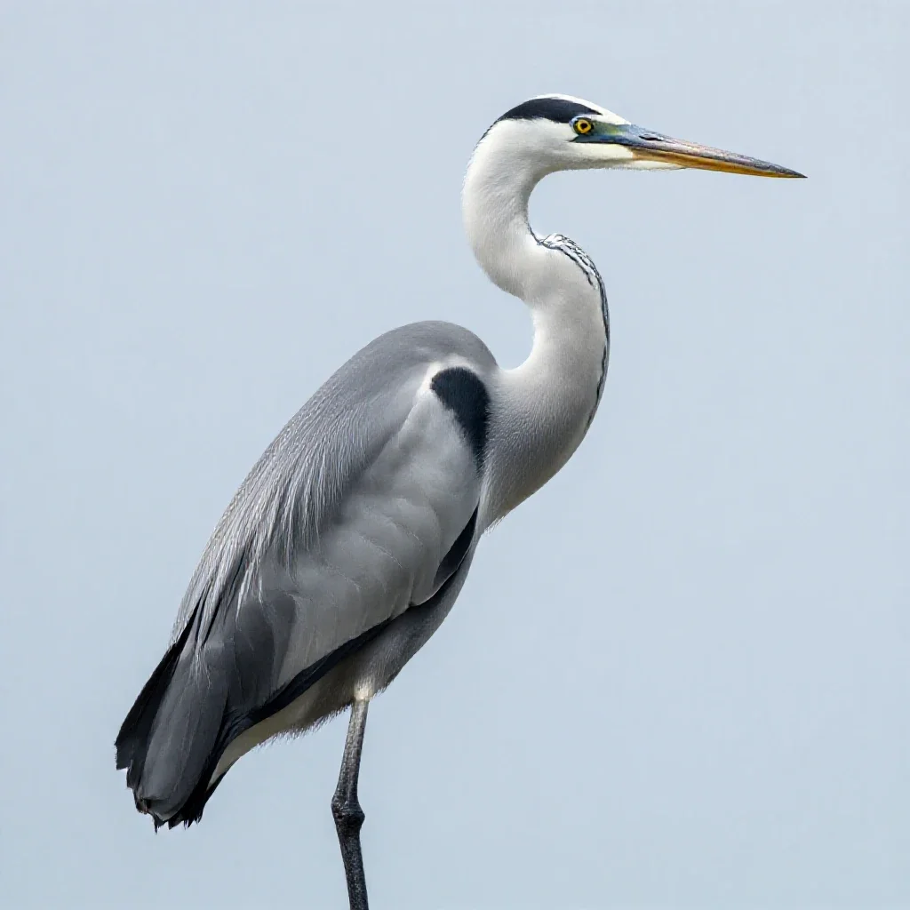 Great white heron isolated on a white background