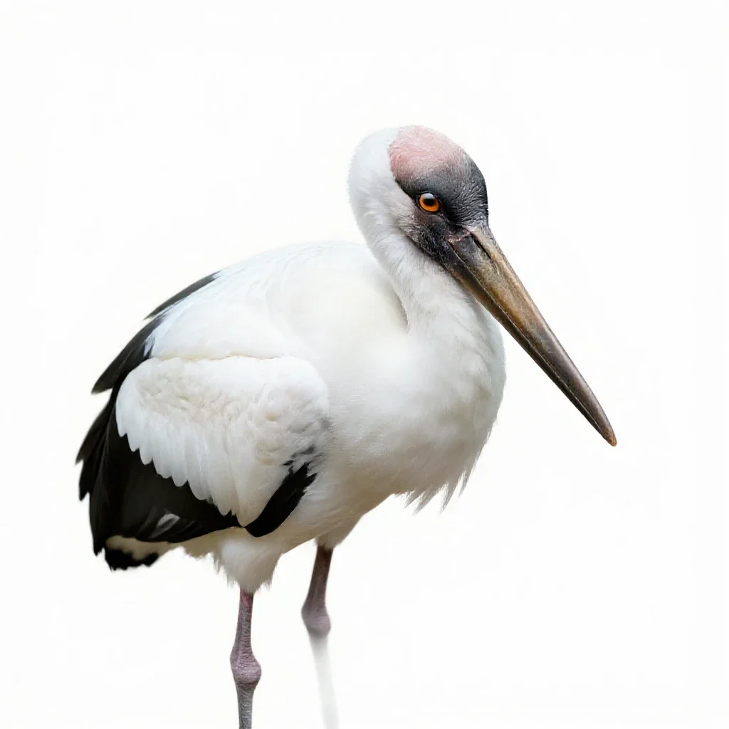 Jabiru isolated on a white background