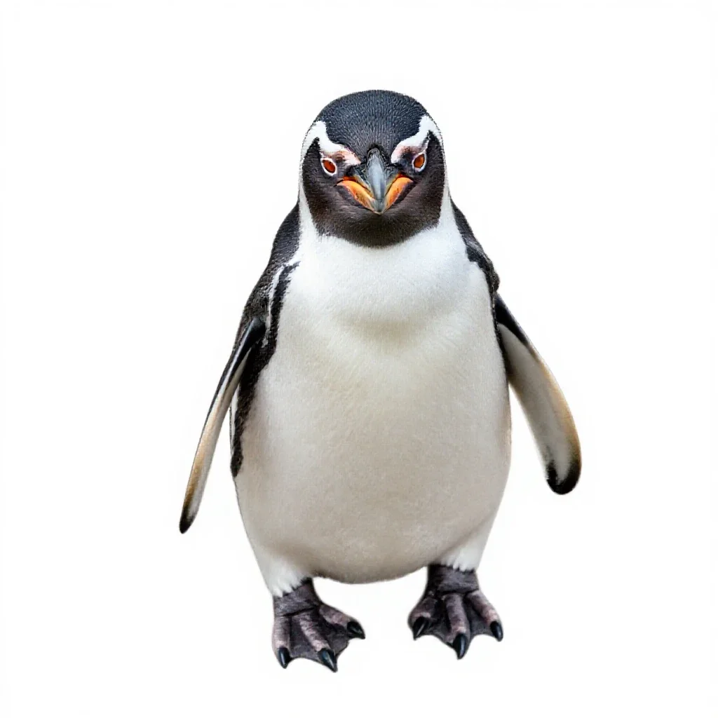 Jackass penguin isolated on a white background