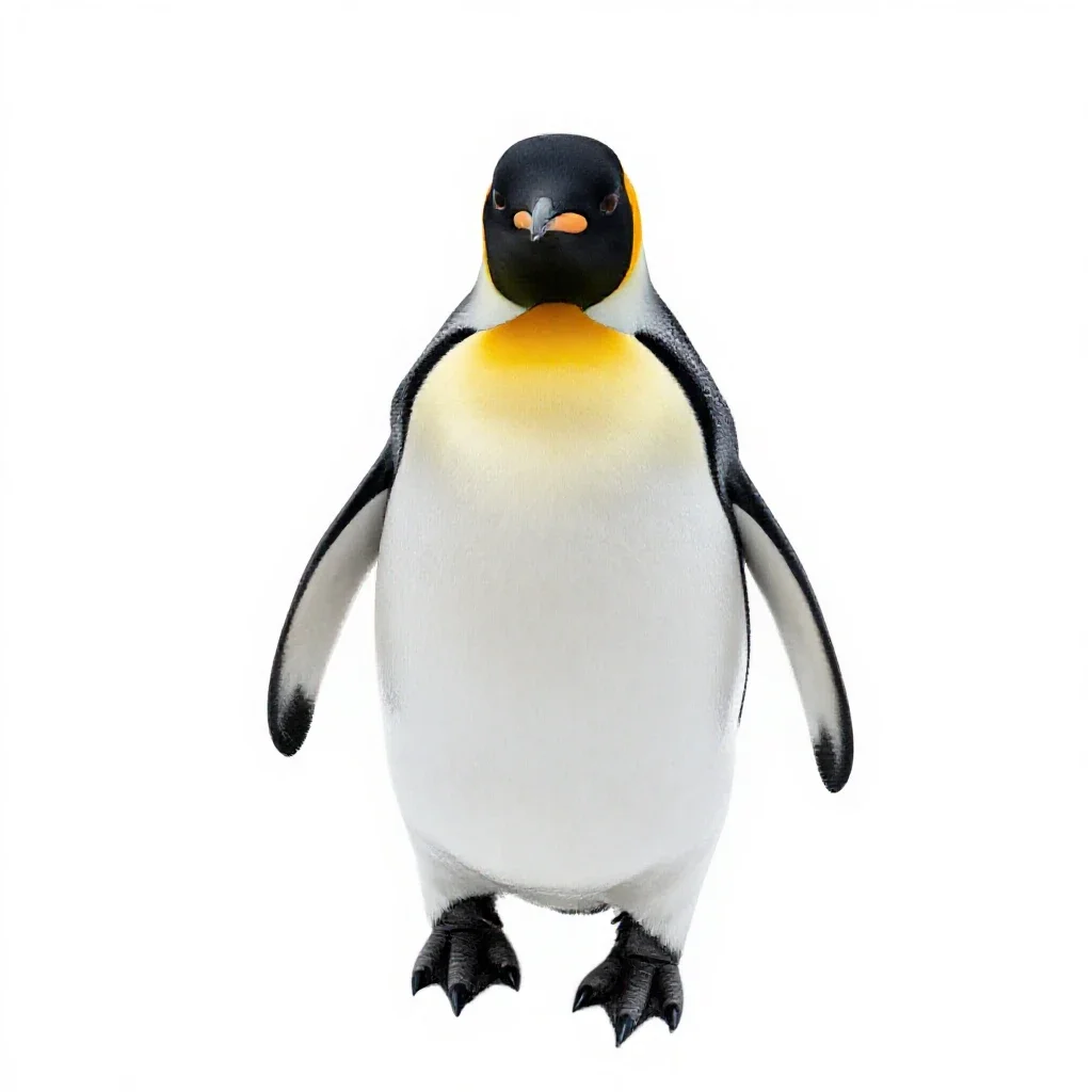 King penguin isolated on a white background