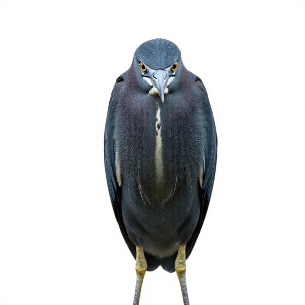 Little blue heron isolated on a white background