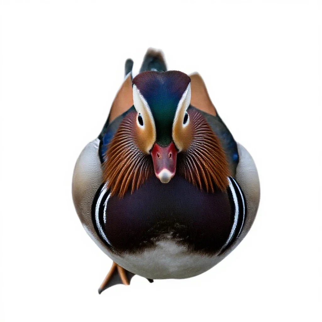 Mandarin duck isolated on a white background
