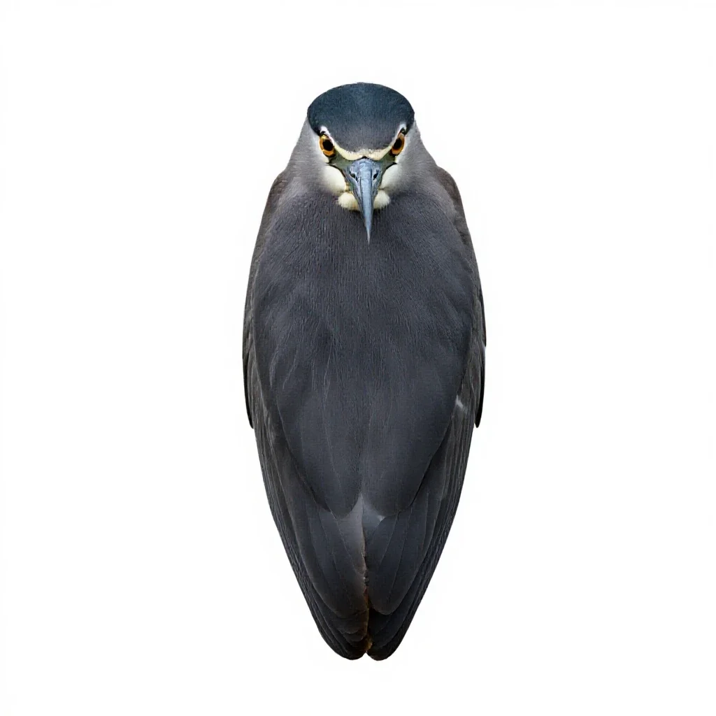 Night heron isolated on a white background