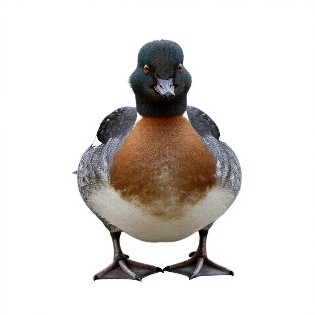 Red-breasted merganser isolated on a white background