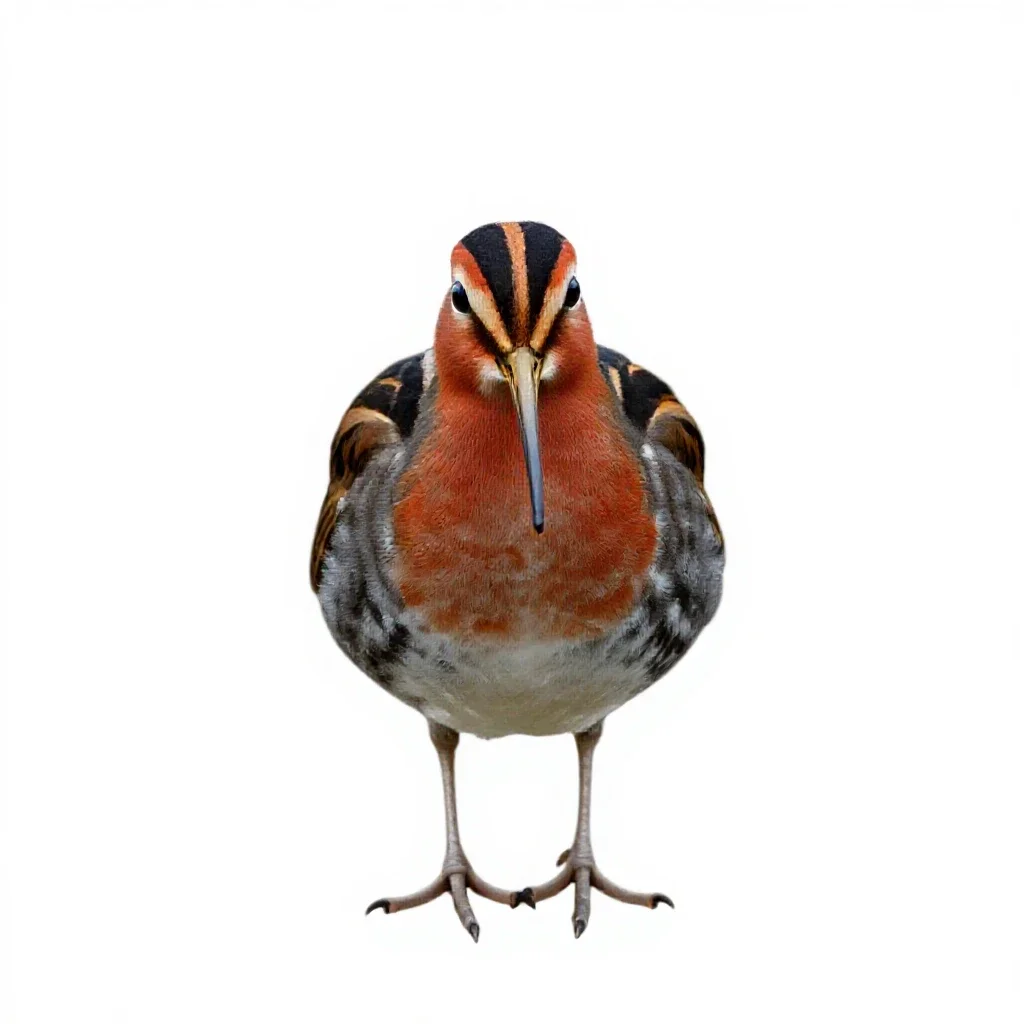 Red-breasted snipe isolated on a white background