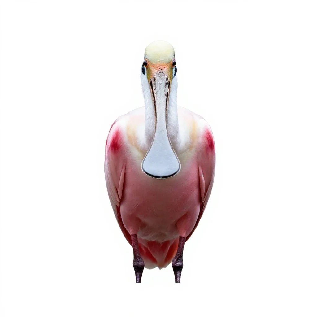 Roseate spoonbill isolated on a white background