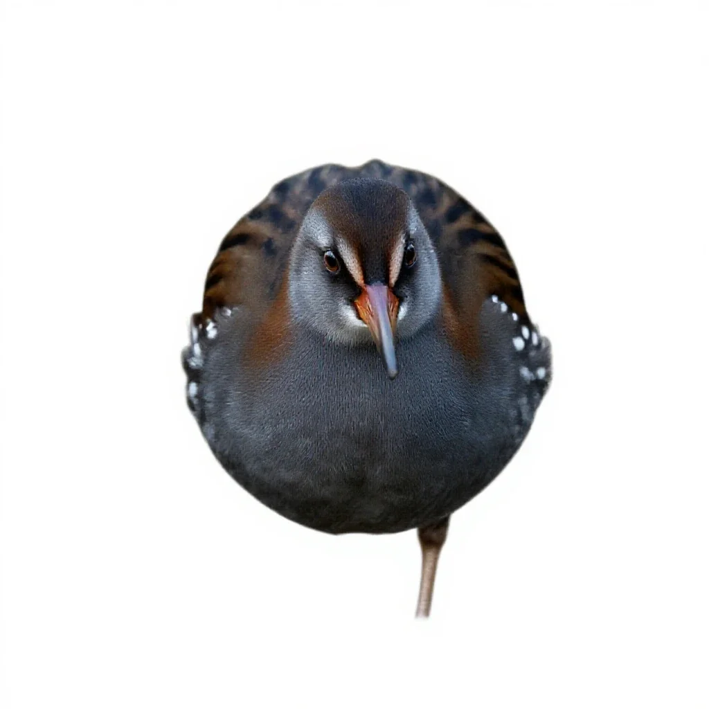 Spotted crake isolated on a white background