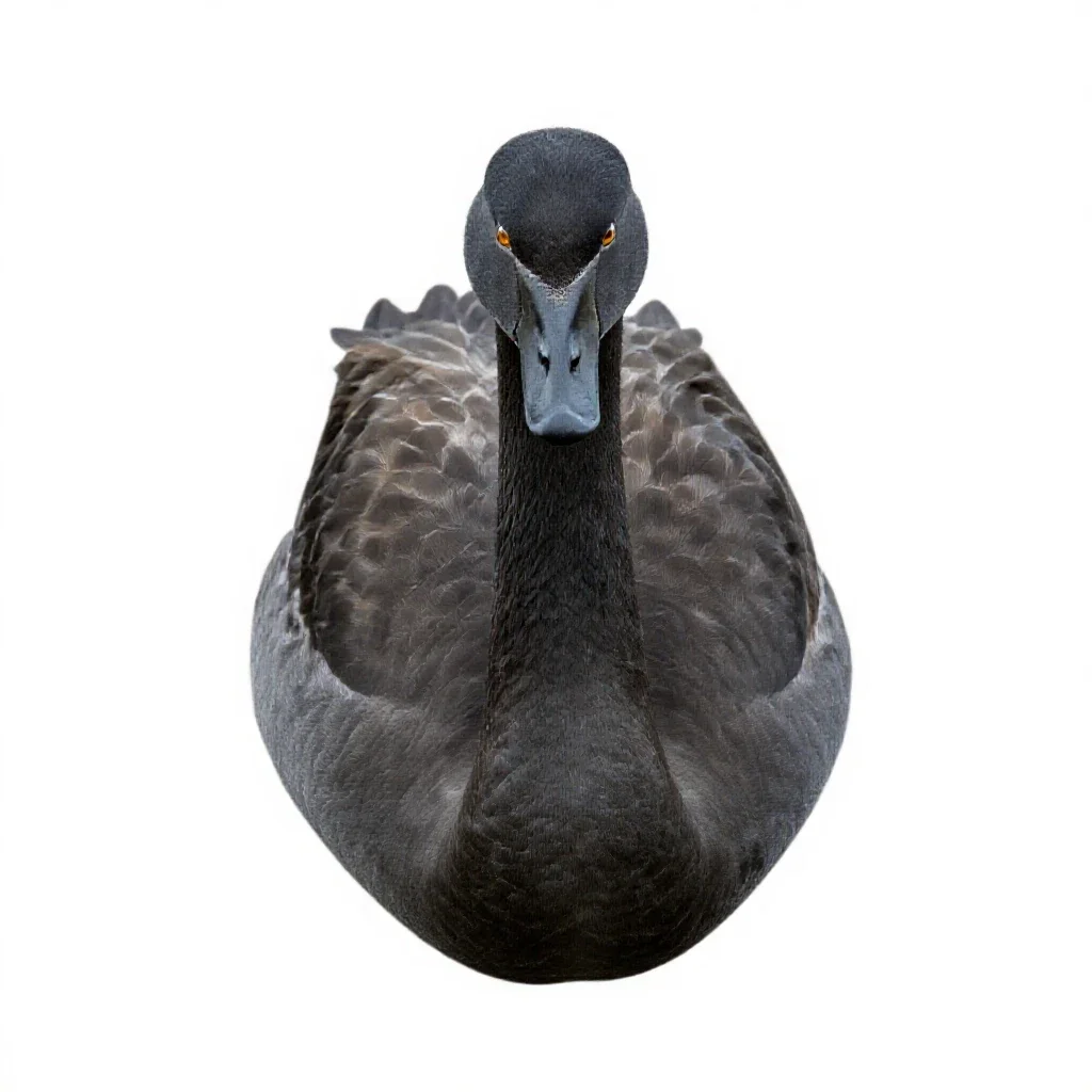 Tundra swan isolated on a white background