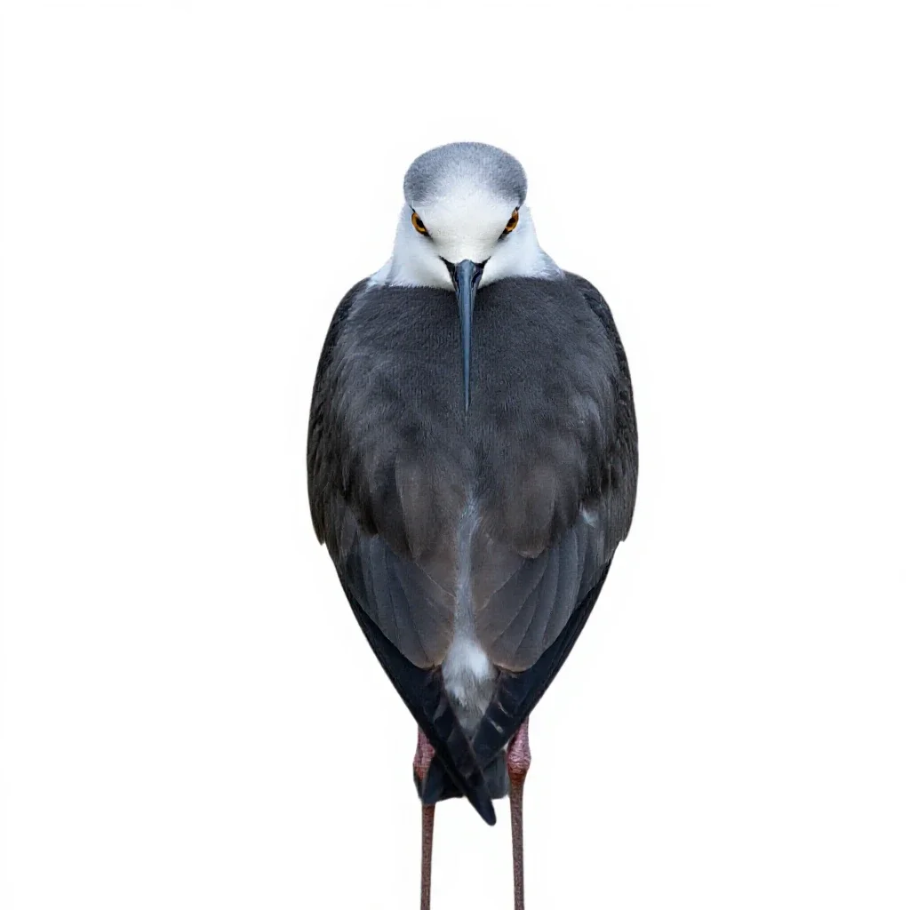 White-headed stilt isolated on a white background