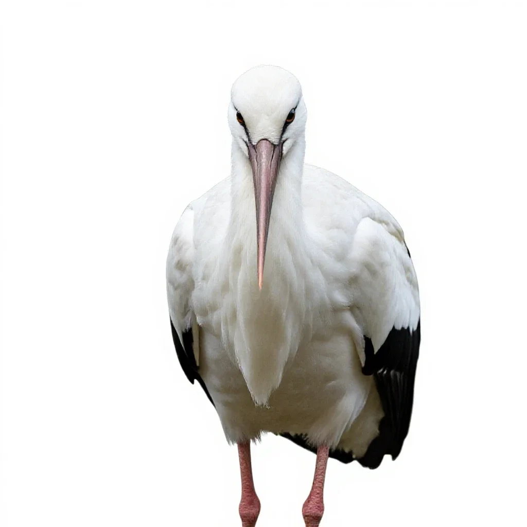 White stork isolated on a white background
