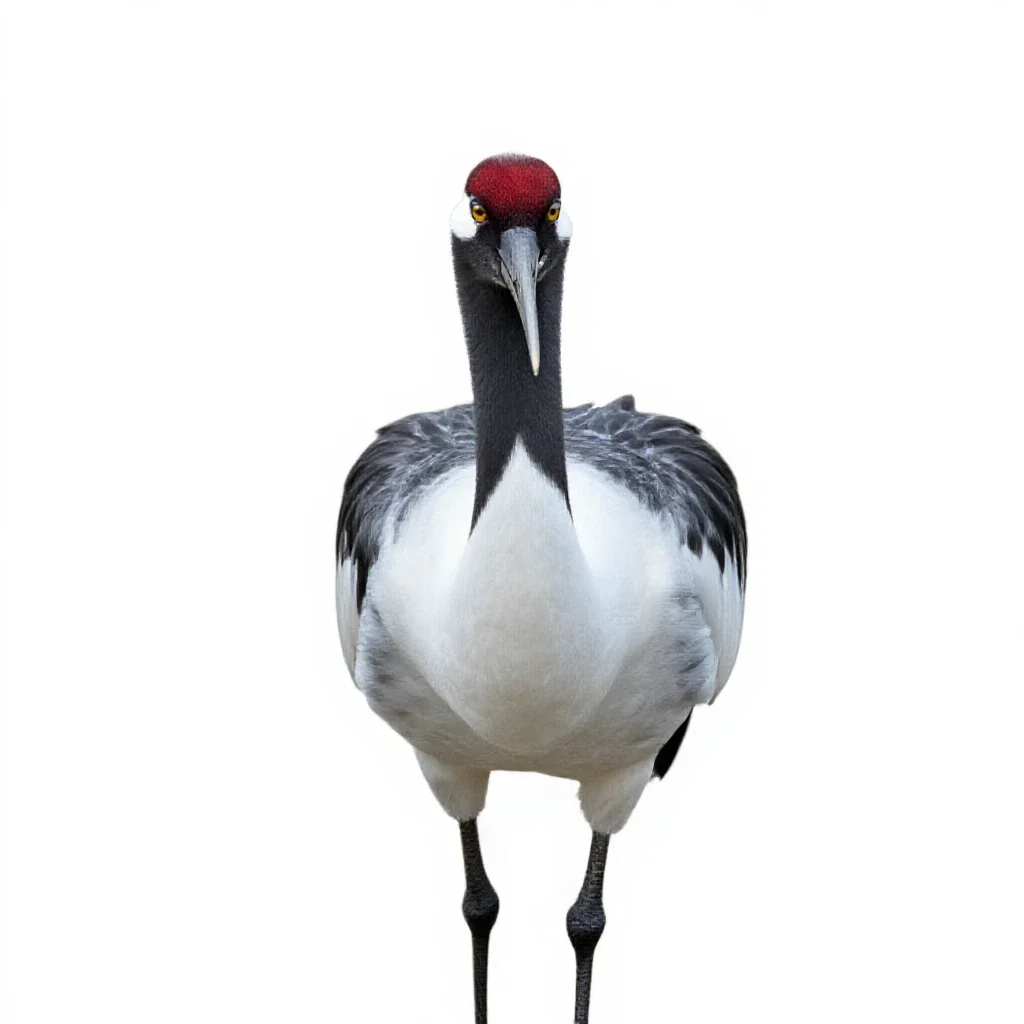 Whooping crane isolated on a white background