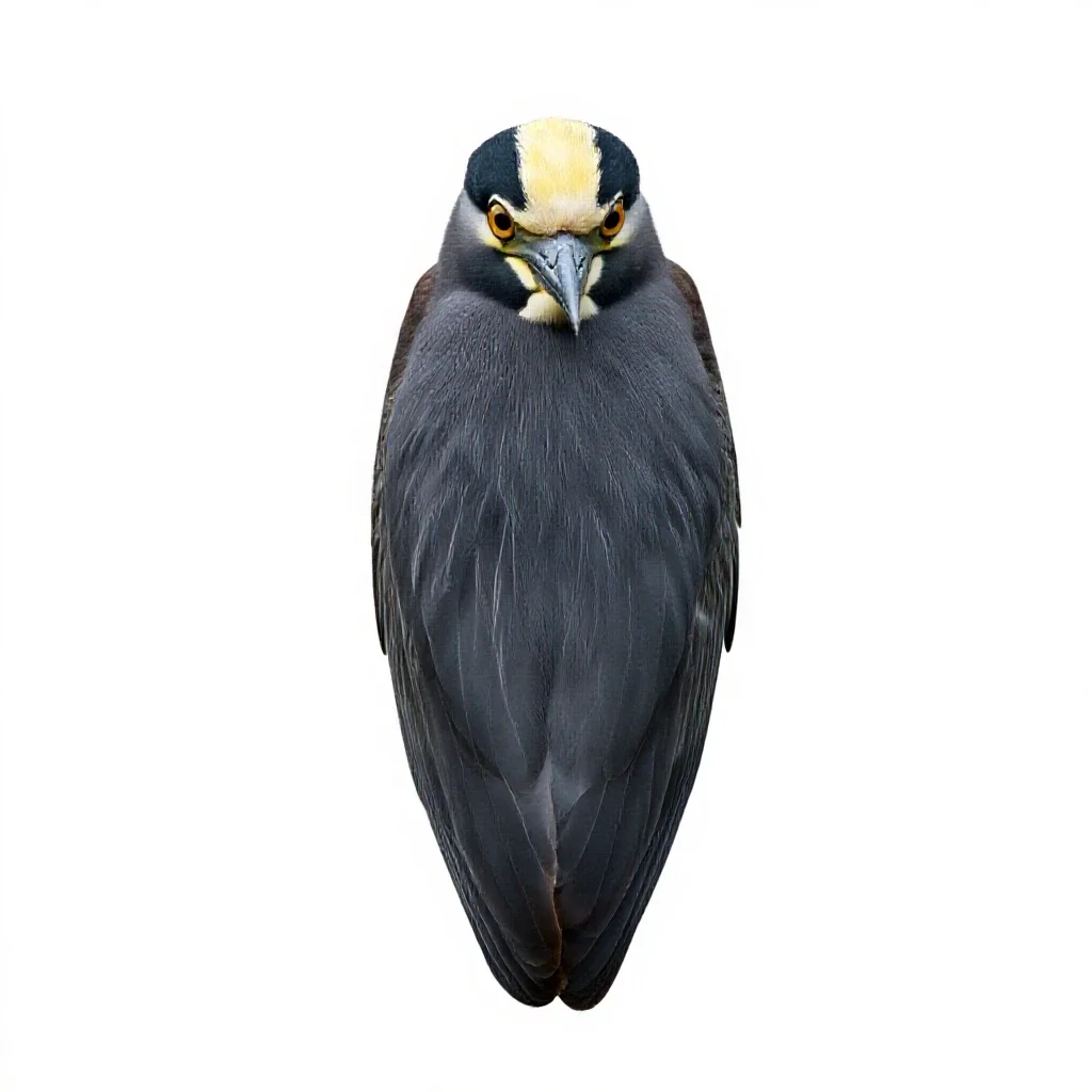 Yellow-crowned night heron isolated on a white background