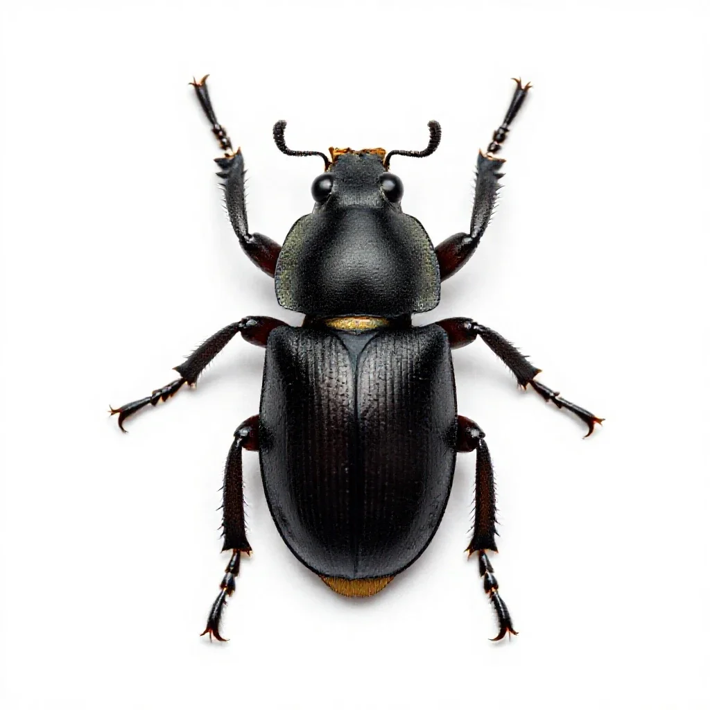 Black carpet beetle isolated on a white background