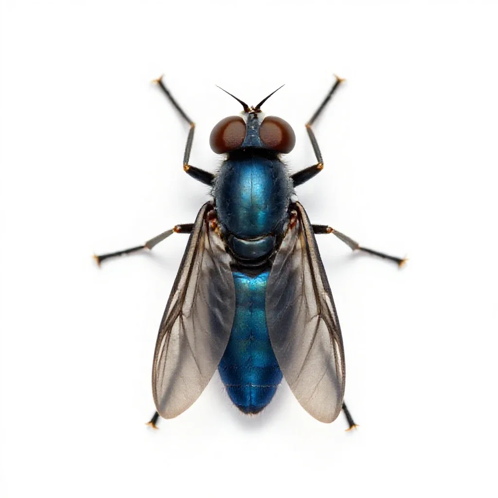 Bluebottle isolated on a white background