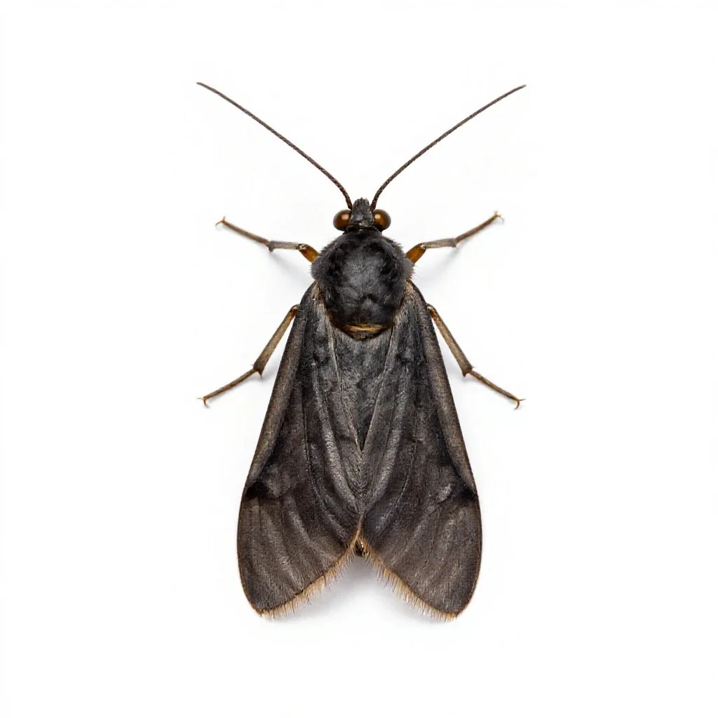 Caddis fly isolated on a white background