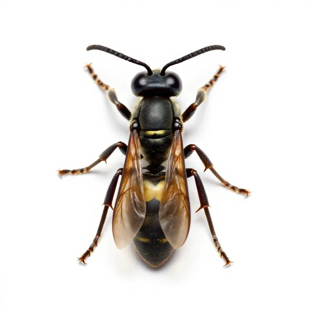 Common wasp isolated on a white background