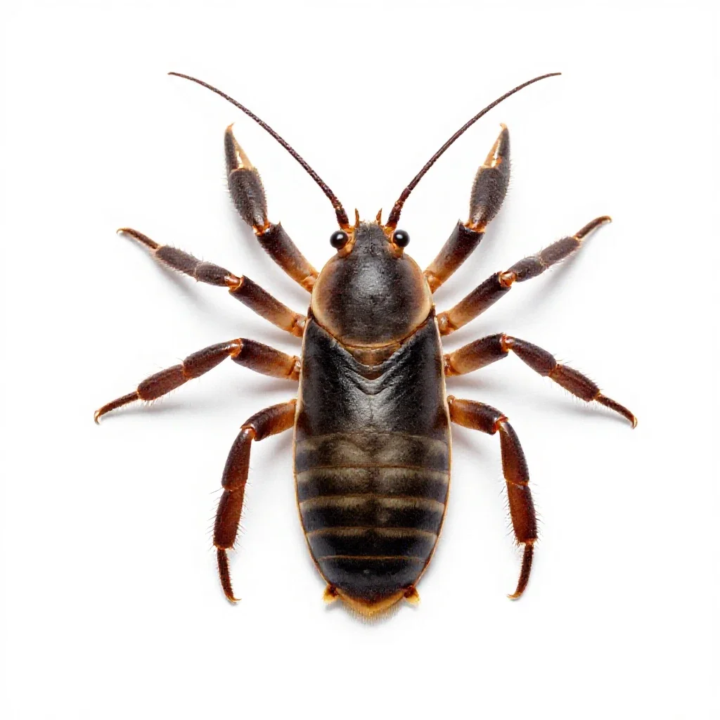 Crab louse isolated on a white background