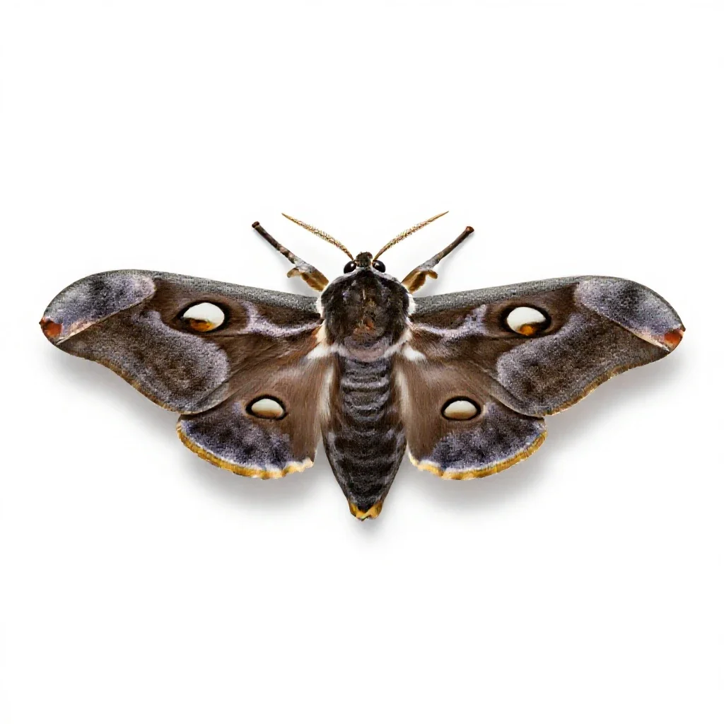 Cynthia moth isolated on a white background