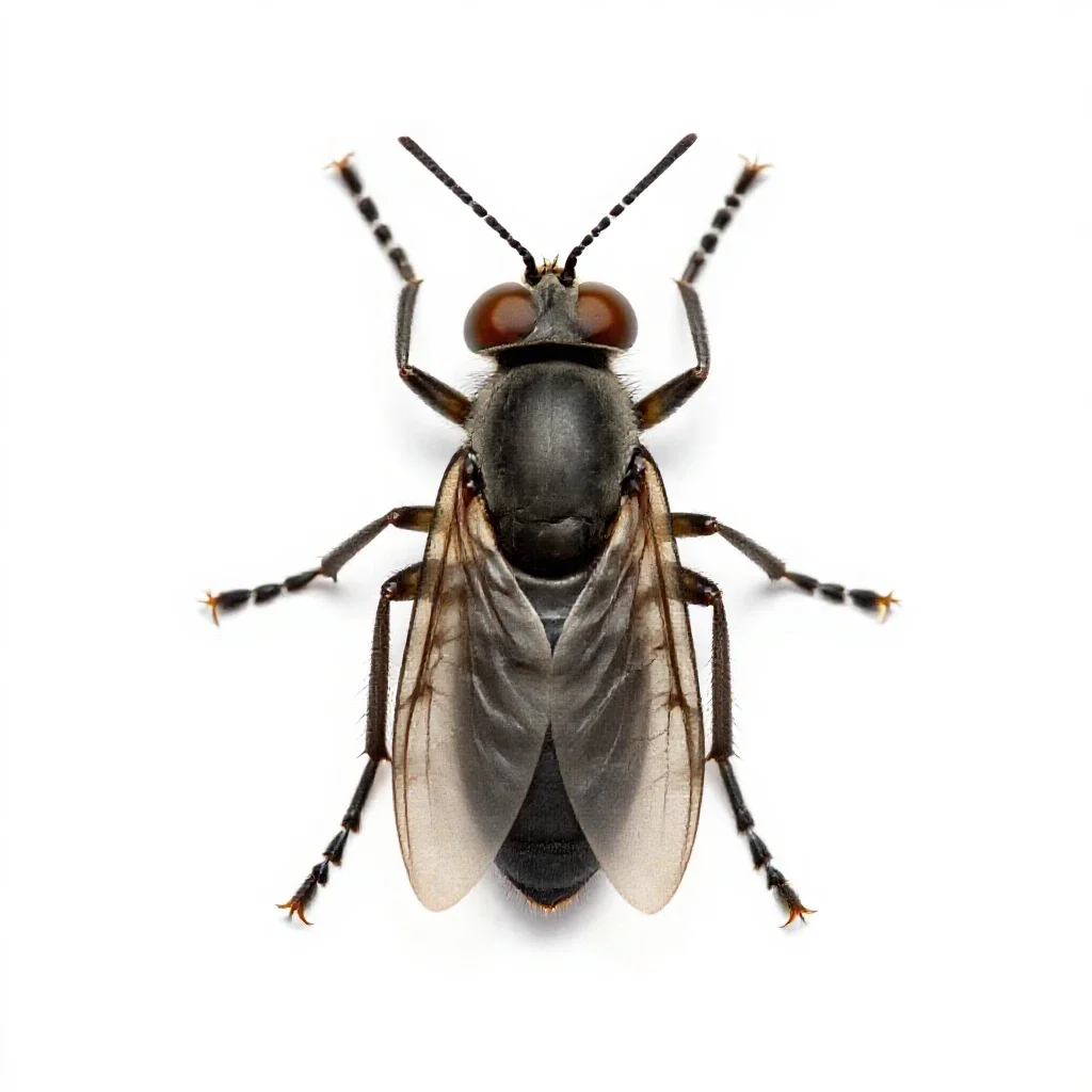 Dipterous insect isolated on a white background
