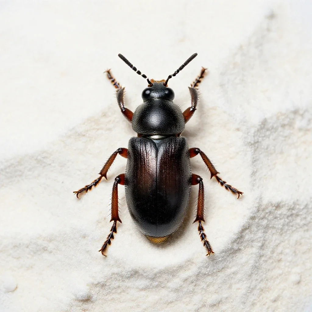 Flour beetle isolated on a white background