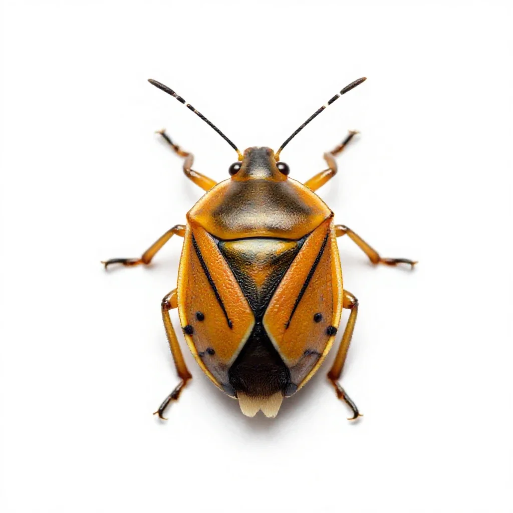 Four-lined plant bug isolated on a white background