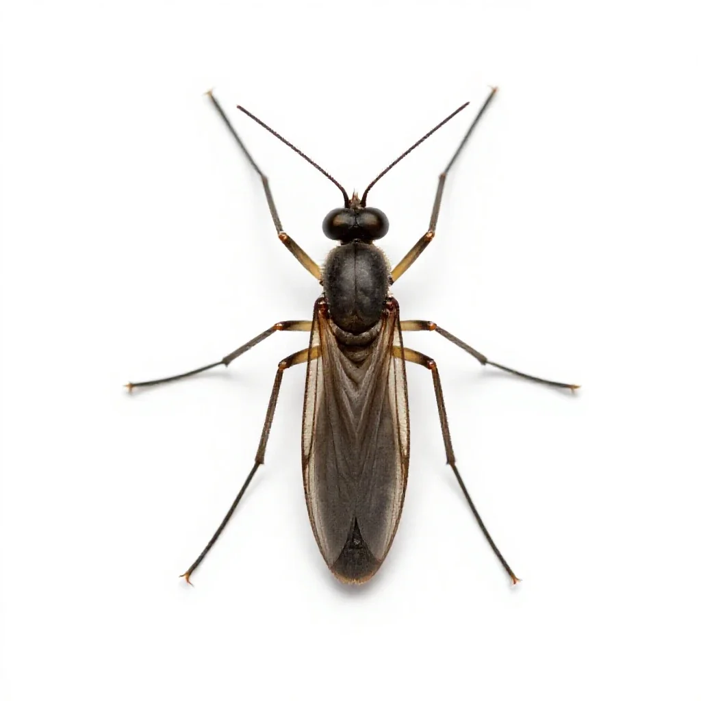 Fungus gnat isolated on a white background