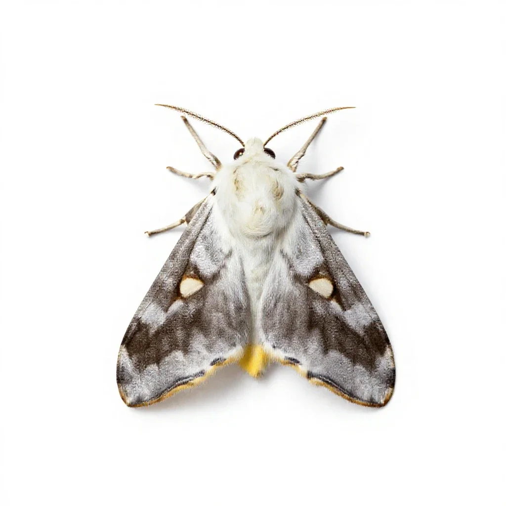 Gold-tail moth isolated on a white background