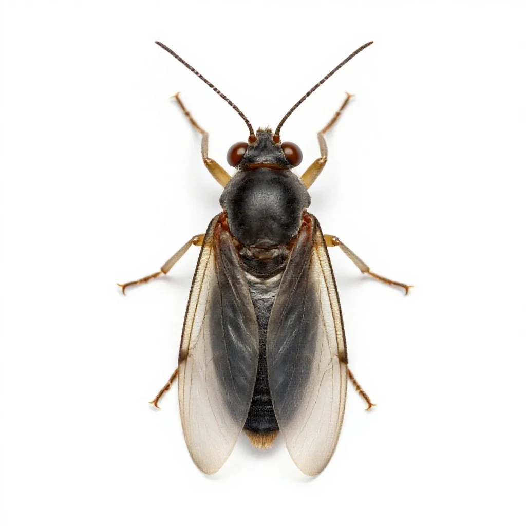 Greenhouse whitefly isolated on a white background