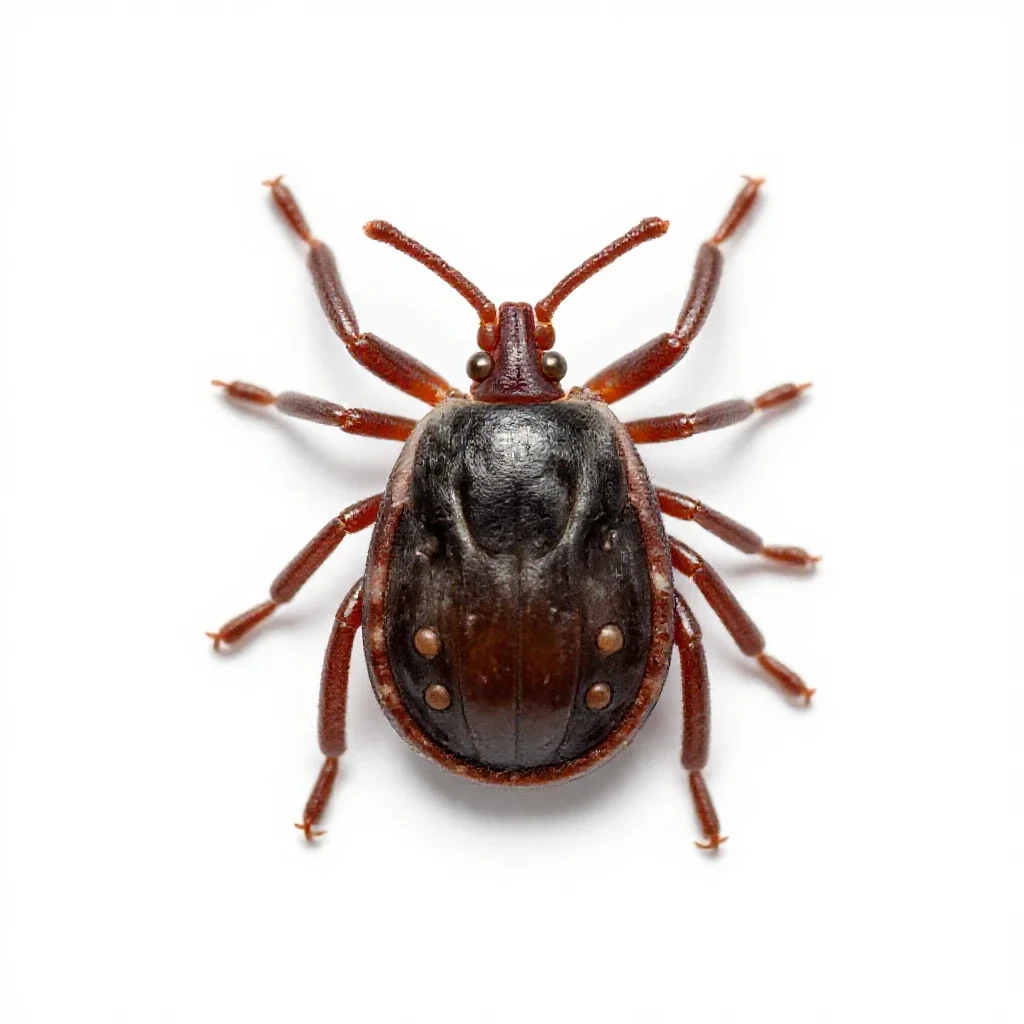 Hard tick isolated on a white background